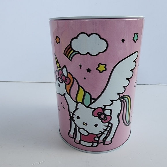 NEW Hello Kitty Sanrio Pink Unicorn Tin Can Coin Bank - Picture 6 of 13